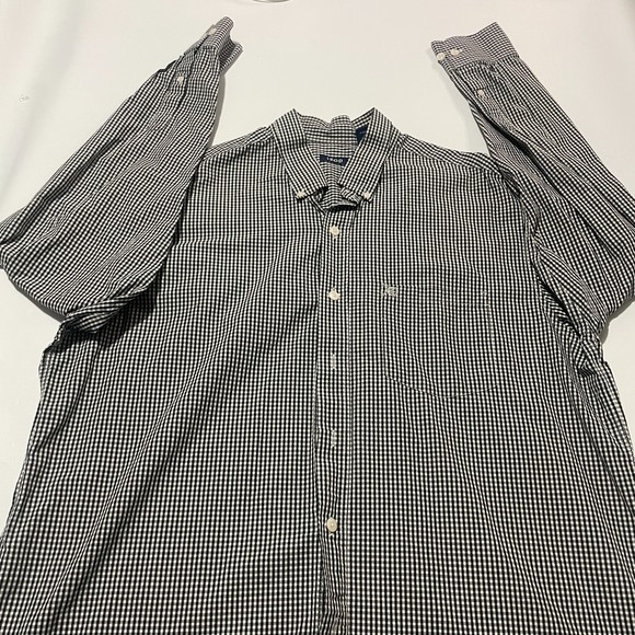 IZOD 100% cotton black and white button down shirt size xlt - Picture 4 of 10